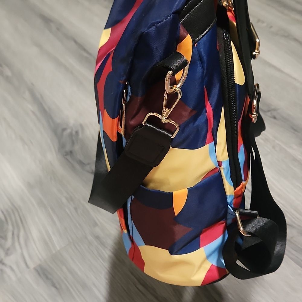 Colorful Satin Multi-Use Lightweight Backpack Purse - Picture 5 of 10